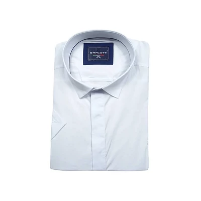 Nagy 2XL-6XL méretű B.Fehér rejtett gombos férfi rövid ujjú ing prémium minőségű rugalmas pamut anyagból.Rendeljen online kényelmesen vagy jöjjön el személyesen üzletünkbe!