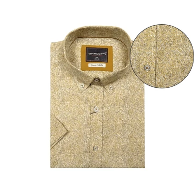 Nyári nagy 2XL,3XL,4XL,5XL,6XL méretű férfi rövid ujjú ing-B.Gin anyagában mustár mintás. Prémium minőségű rugalmas pamut anyagból.Rendeljen online kényelmesen vagy jöjjön el személyesen üzletünkbe!