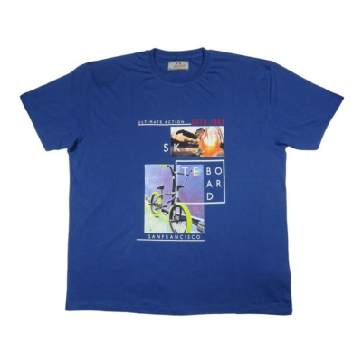 3XL-6XL méretű P.Kék Skateboard férfi nagyméretű rövid ujjú póló 100% prémium pamutból. Rendeljen online kényelmesen vagy látogasson el üzletünkbe.1