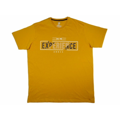 2XL-6XL méretű A.Experience mustár nagyméretű férfi rövid ujjú póló 100% prémium pamutból. Rendeljen kényelemesen, gyors szállítással!1