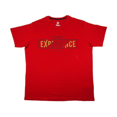 2XL-6XL méretű A.Experience piros nagyméretű férfi rövid ujjú póló 100% prémium pamutból. Rendeljen kényelemesen, gyors szállítással!1