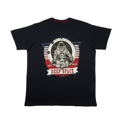 Nagy 2XL-6XL méretű A.Space sötétkék férfi rövid ujjú póló divatos felirattal. Prémium minőségű 100% pamutból. Rendeljen online vagy jöjjön el hozzánk személyesen üzletünkbe!1