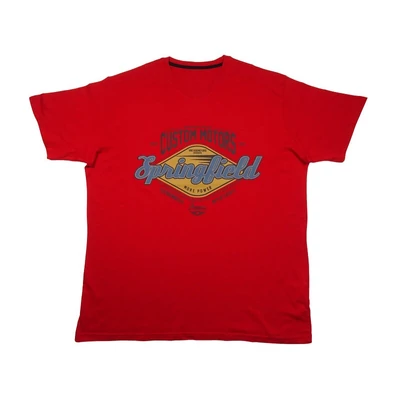 Nagy 2XL-6XL méretű A.Springfield piros férfi rövid ujjú póló divatos felirattal. Prémium minőségű 100% pamutból. Rendeljen online vagy jöjjön el hozzánk személyesen üzletünkbe!1