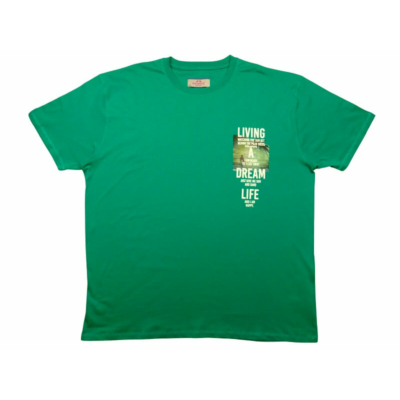 Férfi nagy 3XL,4XL,5XL,6XL méretű P.Dream zöld rövid ujjú póló, divatos mintával és felirattal, 100% prémium pamutból. Rendeljen kényelemesen, gyors szállítással vagy jöjjön el hozzánk személyesen üzletünkbe!1