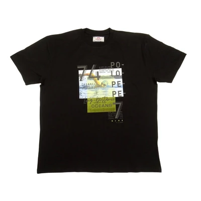 Nagyméretű férfi férfi póló Distance fekete 3XL