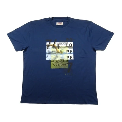 Nagyméretű férfi férfi póló Distance 3XL kék