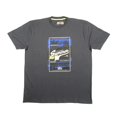 Nyári 3XL,4XL,5XL,6XL-nagyméretű férfi rövid ujjú póló szürke színben, divatos tengerparti mintával. Prémium minőségű 100% pamutból a kényelmes hétköznapokra. Rendeljen online, pár kattintással vagy jöjjön el hozzánk személyesen!1