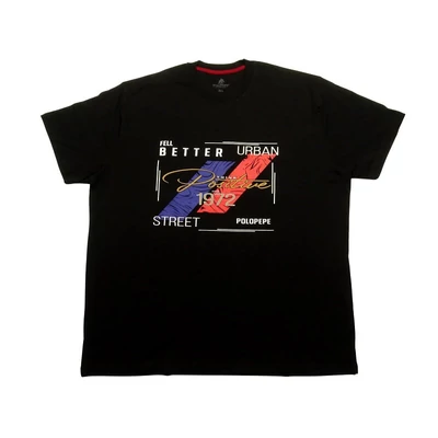 Férfi 3XL,4XL,5XL,6XL-nagy méretű póló fekete színben, inspiráló színes mintával és felirattal. 100% prémium minőségű pamutból. Rendeljen online, pár kattintással vagy jöjjön el hozzánk személyesen!1