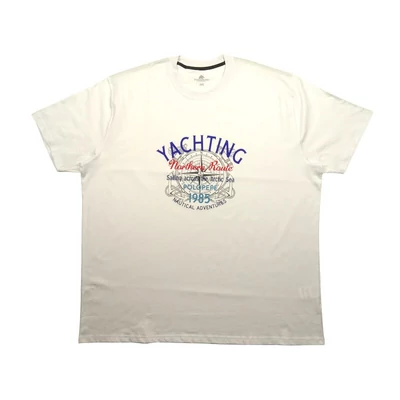 Férfi 3XL,4XL,5XL,6XL-nagyméretű rövid ujjú póló fehér színben, divatos felirattal és mintával. 100% prémium minőségű pamutból. Rendeljen online, pár kattintással vagy jöjjön el hozzánk személyesen!1