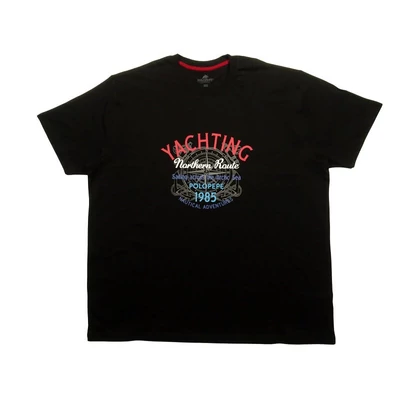 Férfi 3XL,4XL,5XL,6XL-nagyméretű rövid ujjú póló fekete színben, divatos felirattal és mintával. 100% prémium minőségű pamutból. Rendeljen online, pár kattintással vagy jöjjön el hozzánk személyesen!1