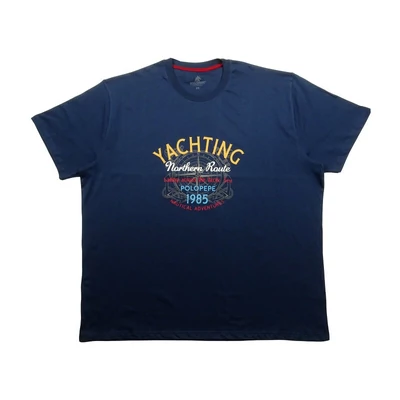 Férfi 3XL,4XL,5XL,6XL-nagyméretű rövid ujjú póló kék színben, divatos felirattal és mintával. 100% prémium minőségű pamutból. Rendeljen online, pár kattintással vagy jöjjön el hozzánk személyesen!1