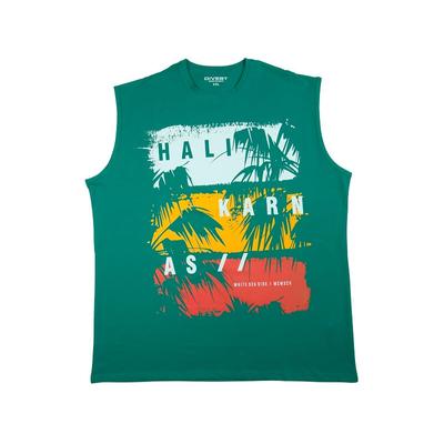 2XL-7XL D.Hali zöld nagyméretű férfi ujjatlan póló prémium minőségű rugalmas pamut anyagból.Rendeljen kényelemesen, gyors szállítással!1