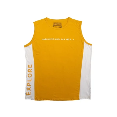 2XL,3XL,4XL,5XL,6XL A.Music sárga nagyméretű férfi ujjatlan póló 100% prémium pamutból. Rendeljen kényelemesen, gyors szállítással!1
