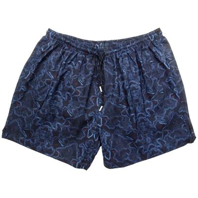 Divatos férfi 2XL-6XL nagyméretű MC.Clombus sötétkék, mintás fürdőnadrág, cipzáras zsebekkel. Rendeljen online, gyors szállítással vagy látogasson el hozzánk üzletünkbe!