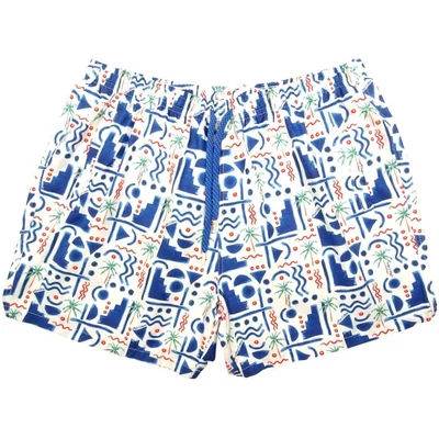 Divatos férfi 2XL-6XL nagyméretű MC.Santorini fehér fürdőnadrág, cipzáras zsebekkel. Rendeljen online, gyors szállítással vagy látogasson el hozzánk üzletünkbe!