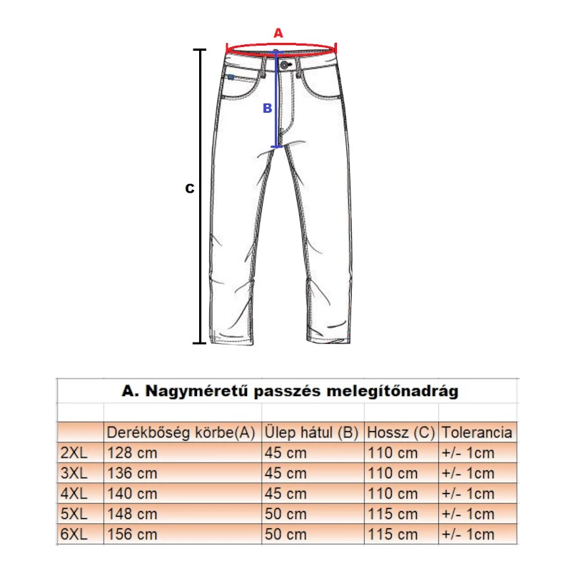 Férfi melegítőnadrág Active 4XL szürke (nagyméretű)