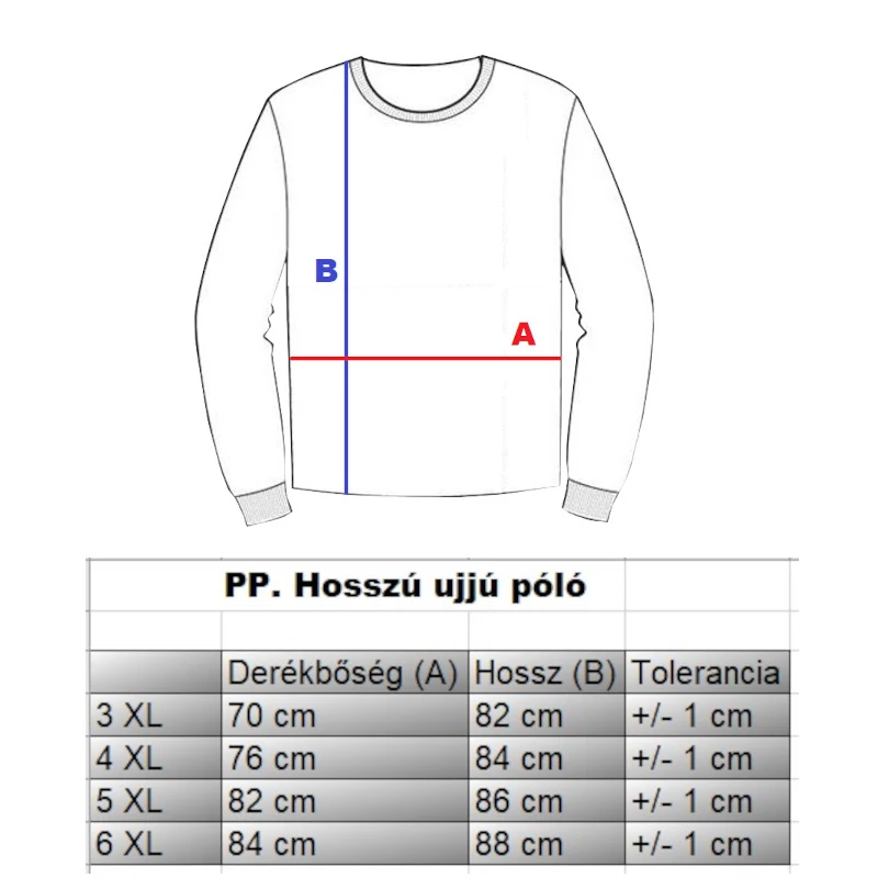 Hosszú ujjú póló Brooklyn 4XL sötétkék nagyméretű