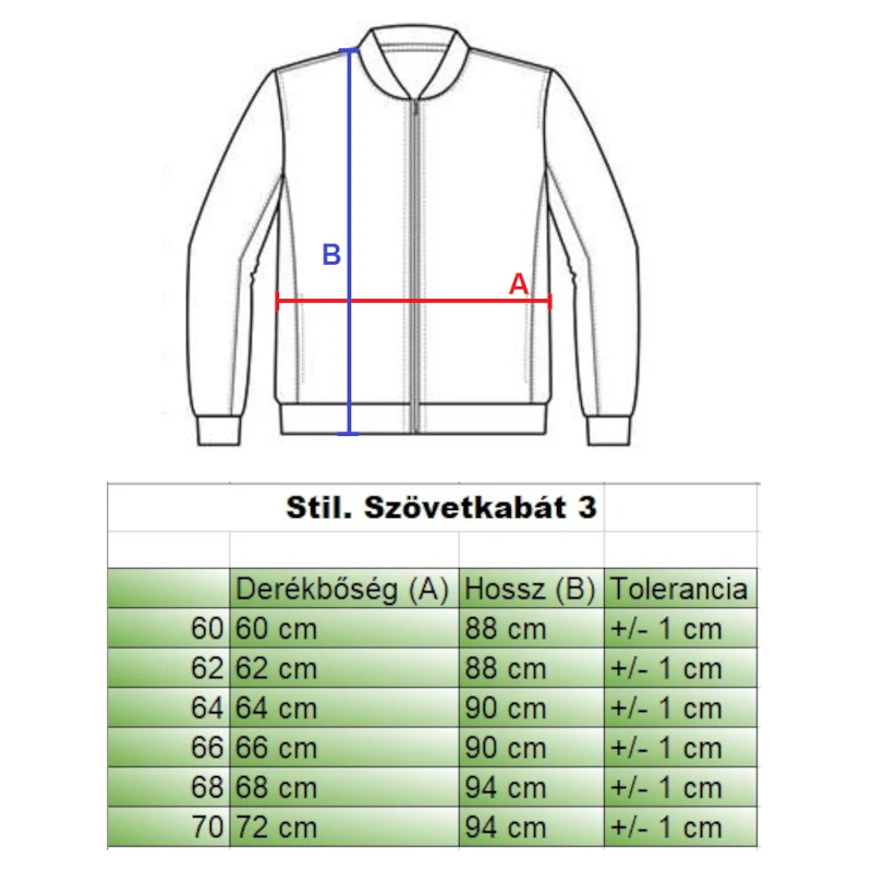 mellényes nagyméretű férfi szövetkabát mérettáblázata3