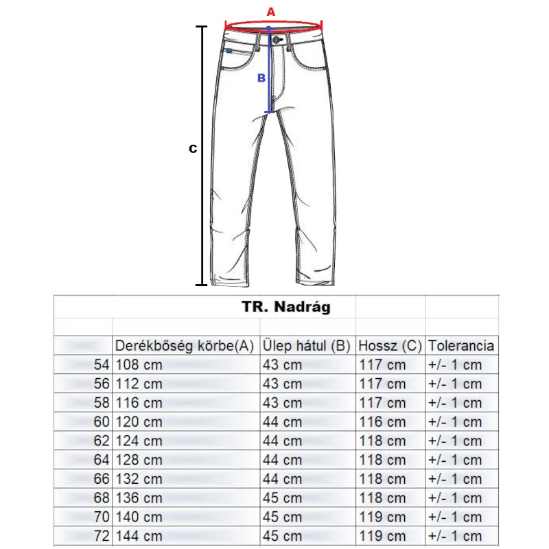 Nagyméretű férfi nadrág 58-as méretben fekete