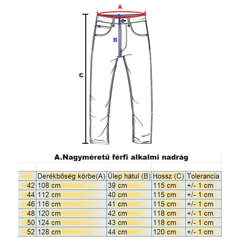 Nagyméretű férfi alkalmi nadrág Lucci 42-es méretben