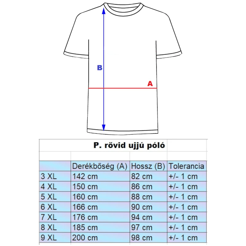 Férfi férfi póló Casual 6XL fehér
