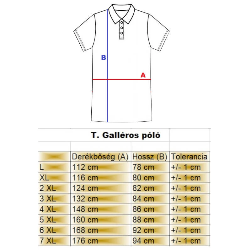 Férfi férfi póló L fekete arany