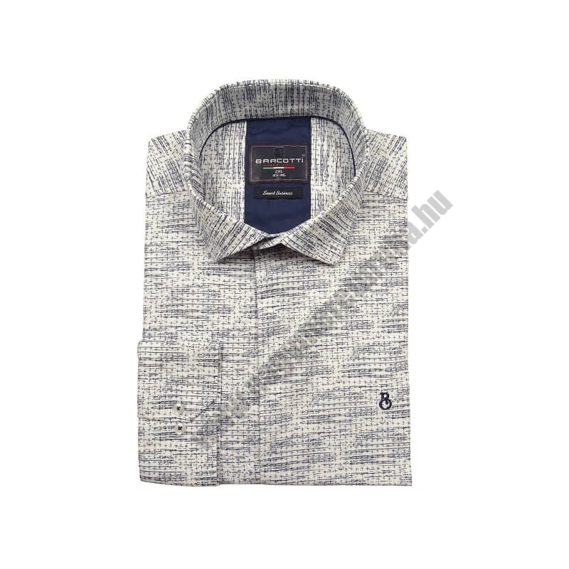 2XL-6XL méretű B.Fehér mintás rejtett gombos férfi nagyméretű hosszú ujjú ing. Prémium minőségű rugalmas pamut anyagból.Rendeljen online kényelmesen vagy jöjjön el személyesen üzletünkbe!