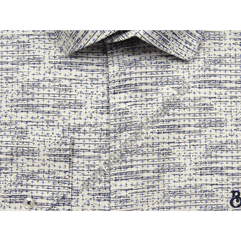 2XL-6XL méretű B.Fehér mintás rejtett gombos férfi nagyméretű hosszú ujjú ing. Prémium minőségű rugalmas pamut anyagból.Rendeljen online kényelmesen vagy jöjjön el személyesen üzletünkbe!2