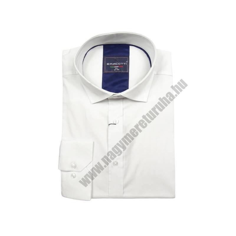 2XL-6XL méretű B.Fehér férfi nagyméretű alkalmi hosszú ujjú ing rugalmas pamut anyagból.Rendeljen online kényelmesen vagy jöjjön el személyesen üzletünkbe!1