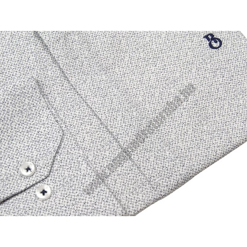 2XL-6XL méretű B.Fehér-kék mintás rejtett gombos férfi nagyméretű hosszú ujjú ing rugalmas pamut anyagból.Rendeljen online kényelmesen vagy jöjjön el személyesen üzletünkbe!3