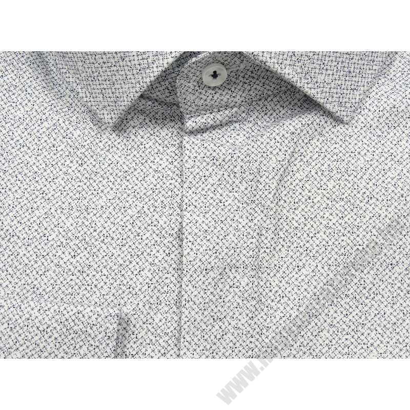 2XL-6XL méretű B.Fehér-kék mintás rejtett gombos férfi nagyméretű hosszú ujjú ing rugalmas pamut anyagból.Rendeljen online kényelmesen vagy jöjjön el személyesen üzletünkbe!2