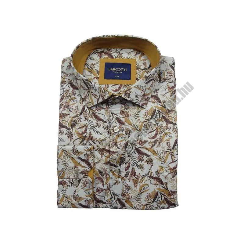 Extra nagy 2XL méretű B.Botanica barna férfi hosszú ujjú pamut szatén ing. Kényeztető luxus érzés a mindennapokra.Rendeljen online kényelmesen vagy jöjjön el személyesen üzletünkbe!