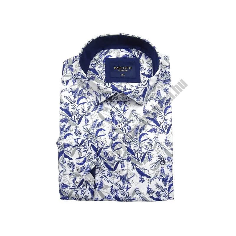 Extra nagy 2XL méretű B.Botanica kék férfi hosszú ujjú pamut szatén ing. Kényeztető luxus érzés a mindennapokra.Rendeljen online kényelmesen vagy jöjjön el személyesen üzletünkbe!