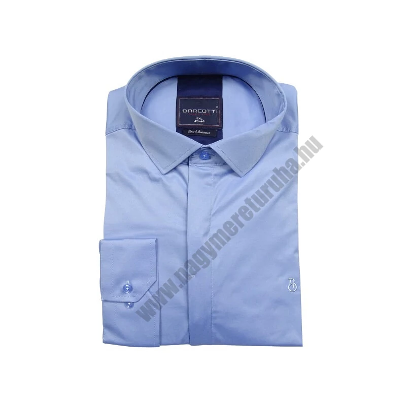 Extra nagy 2XL-6XL méretű B.Kék férfi hosszú ujjú pamut szatén ing. Kényeztető luxus érzés a mindennapokra.Rendeljen online kényelmesen vagy jöjjön el személyesen üzletünkbe!