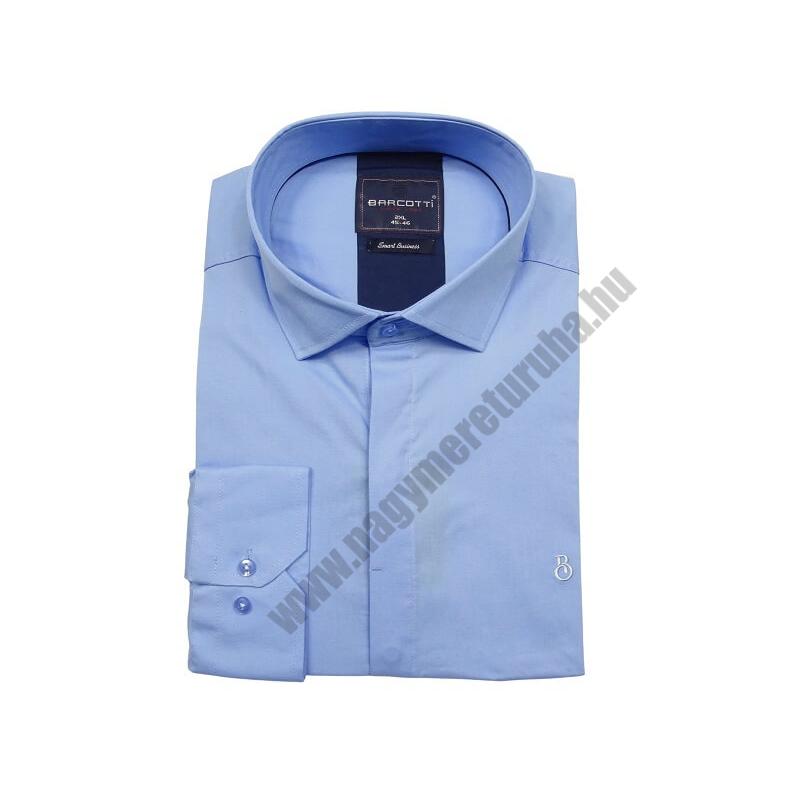 Extra nagy 2XL méretű B.Kék rejtett gombos férfi hosszú ujjú ing rugalmas pamut anyagból. Rendeljen online kényelmesen vagy jöjjön el személyesen üzletünkbe!
