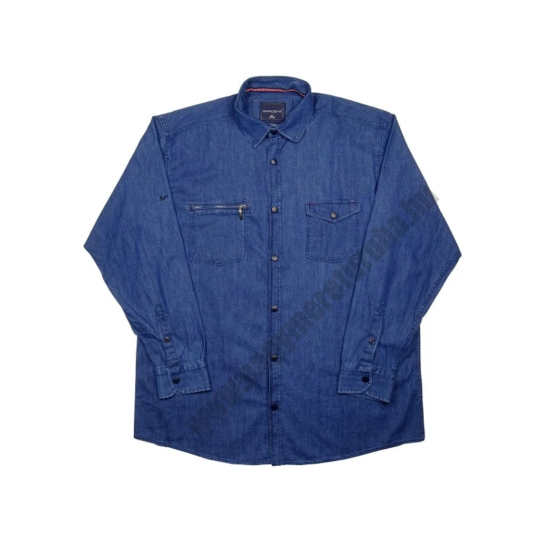 2XL-B.Kék zsebes férfi hosszú ujjú nagyméretű patentos farmering, prémium minőségű 100% pamutból.Rendeljen online gyors szállítással vagy jöjjön el hozzánk személyesen üzletünkbe!