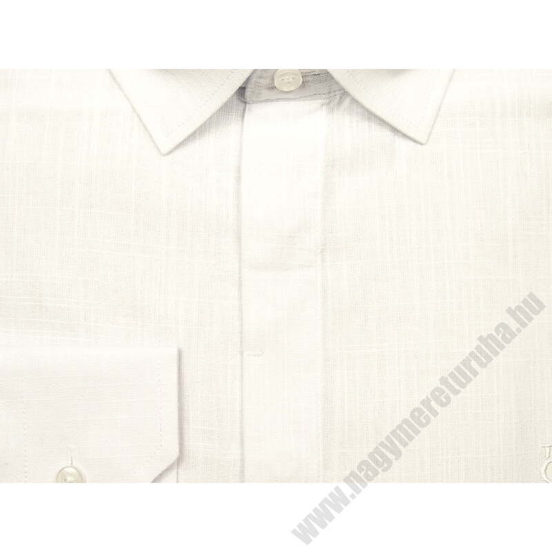 XL, 2XL,3XL,4XL,5XL férfi nagyméretű rejtett gombos lenvászon ing, fehér színben. Kényelmes nyári viselet.Rendeljen online kényelmesen vagy jöjjön el személyesen üzletünkbe!