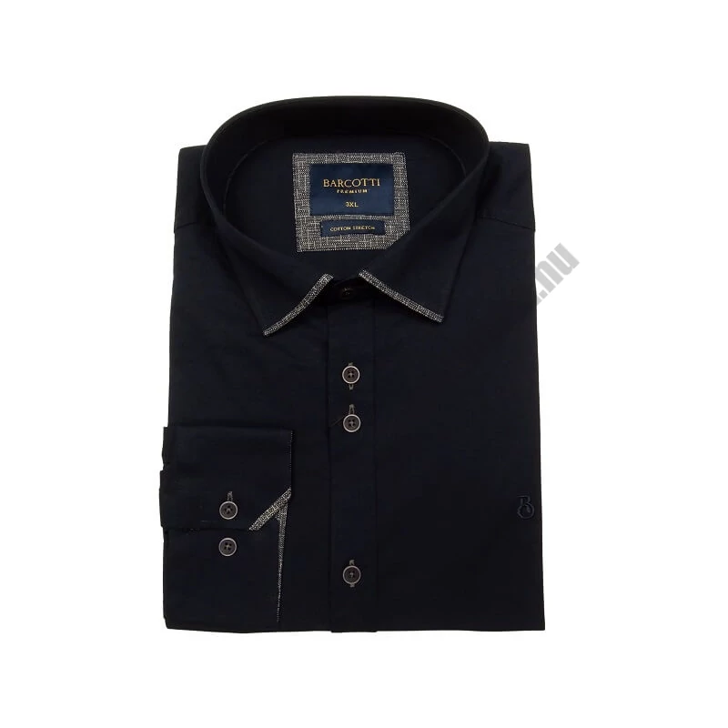 Elegáns XL, 2XL, 3XL, 4XL, 5XL méretű B.Sötétkék férfi nagyméretű dupla galléros hosszú ujjú ing. Öltözzön a legújabb trendek szerint extra méretekkel is! Prémium minőségű rugalmas pamut anyagból.Gyors szállítás!