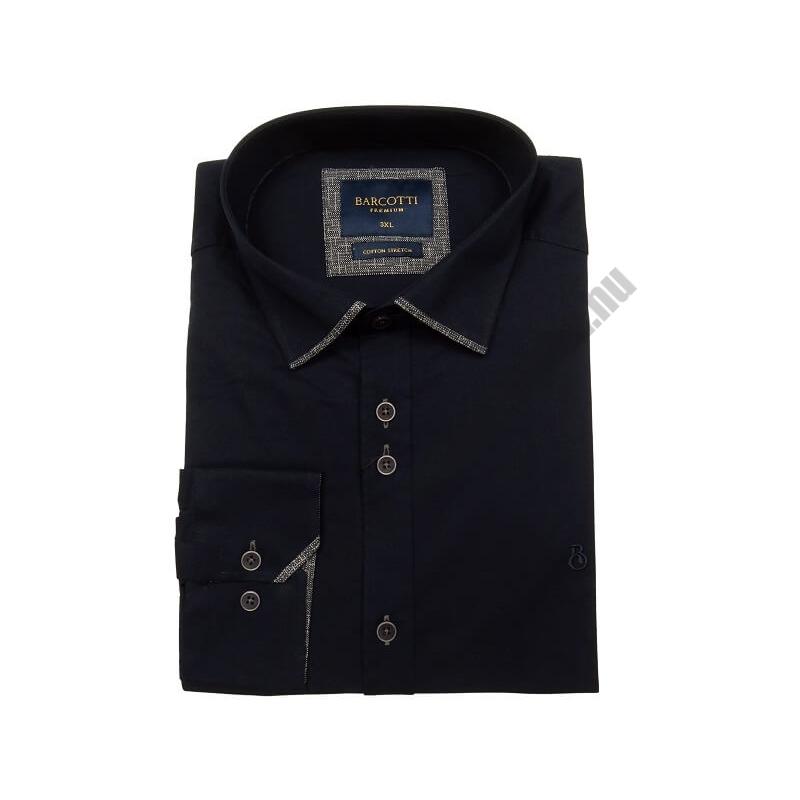 Elegáns XL, 2XL, 3XL, 4XL, 5XL méretű B.Sötétkék férfi nagyméretű dupla galléros hosszú ujjú ing. Öltözzön a legújabb trendek szerint extra méretekkel is! Prémium minőségű rugalmas pamut anyagból.Gyors szállítás!
