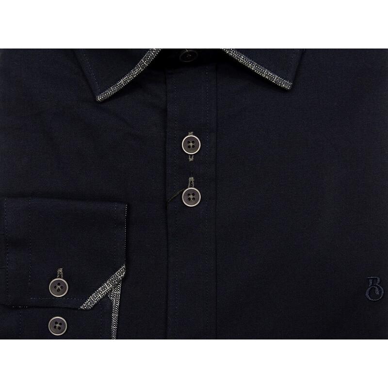 Elegáns XL, 2XL, 3XL, 4XL, 5XL méretű B.Sötétkék férfi nagyméretű dupla galléros hosszú ujjú ing. Öltözzön a legújabb trendek szerint extra méretekkel is! Prémium minőségű rugalmas pamut anyagból.Gyors szállítás!2