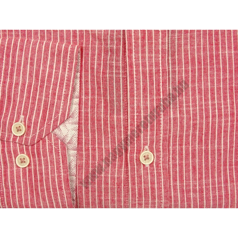 Hosszú ujjú lenvászon ing korall 3XL (nagyméretű)