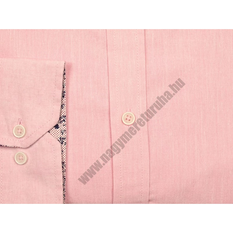 Extra nagyméretű férfi hosszú ujjú lenvászon ing rózsaszín.