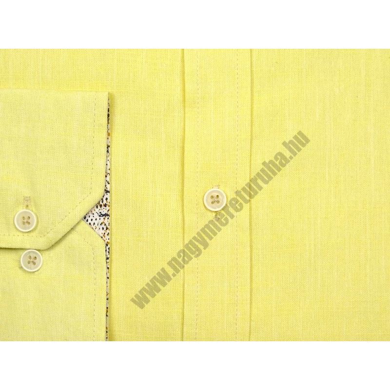 Férfi hosszú ujjú lenvászon ing sárga 5XL (nagyméretű)