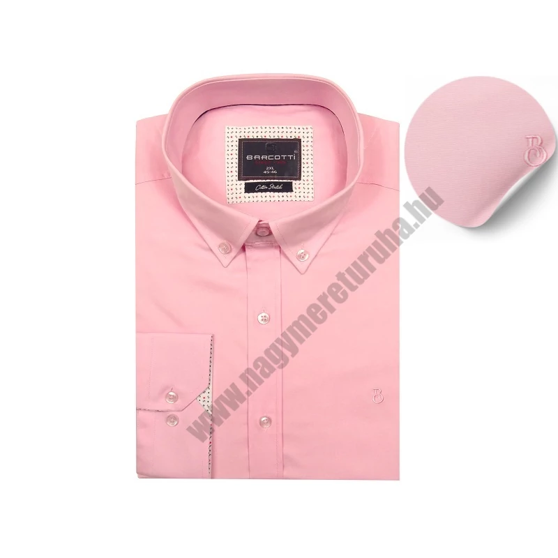 Alkalmi nagyméretű-2XL, 3XL, 4XL, 5XL,6XL rózsaszín férfi legombolható galléros hosszú ujjú ing. Öltözzön a legújabb trendek szerint extra méretekkel is! Prémium minőségű rugalmas pamut anyagból.Gyors szállítással!