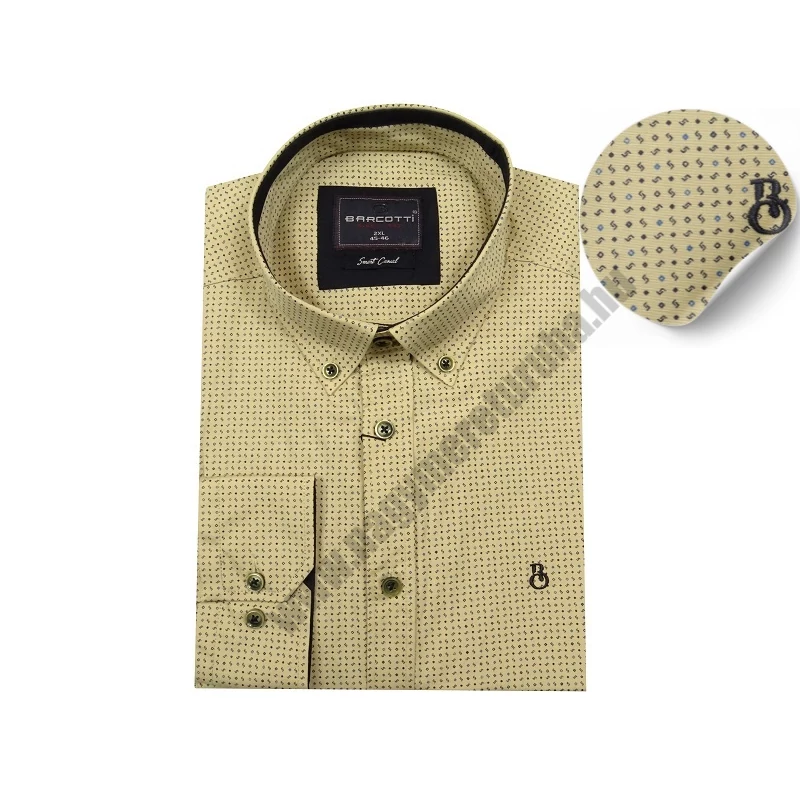 2XL, 3XL, 4XL, 5XL, 6XL nagyméretű B.Smart bézs, mintás férfi hosszú ujjú ing prémium minőségű rugalmas pamutból.Rendeljen online gyors szállítással vagy jöjjön el hozzánk személyesen üzletünkbe!