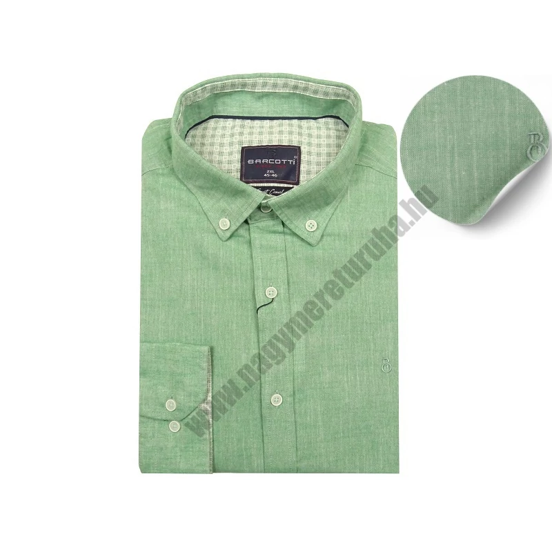 2XL,3XL,4XL,5XL,6XL nagy méretű B.Zöld férfi hosszú ujjú lenvászon ing. Kellemes viselet a meleg időben.Rendeljen online kényelmesen vagy jöjjön el személyesen üzletünkbe!