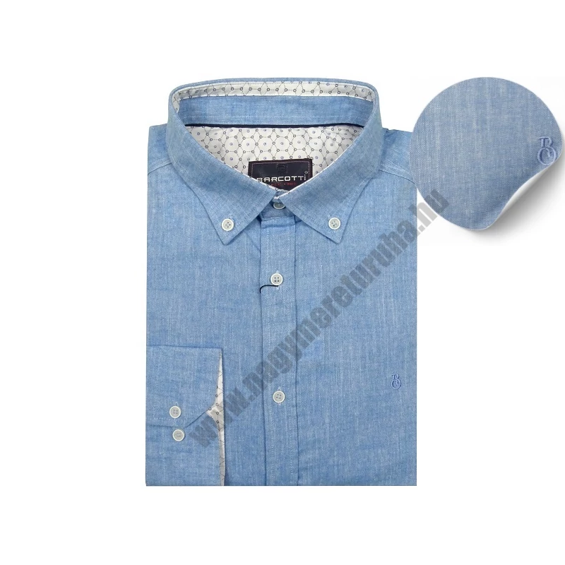 2XL,3XL,4XL,5XL,6XL nagy méretű B.Zománckék férfi hosszú ujjú lenvászon ing. Kellemes viselet a meleg időben.Rendeljen online kényelmesen vagy jöjjön el személyesen üzletünkbe!