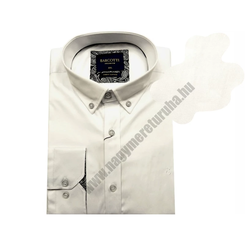 Férfi szatén ing 3XL Belmondo fehér nagyméretű