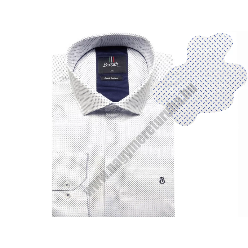 Férfi nagy 2XL-6XL méretű B.Iron fehér-kék rejtett gombos hosszú ujjú ing. Prémium minőségű rugalmas pamut anyagból.Rendeljen online kényelmesen vagy jöjjön el személyesen üzletünkbe!