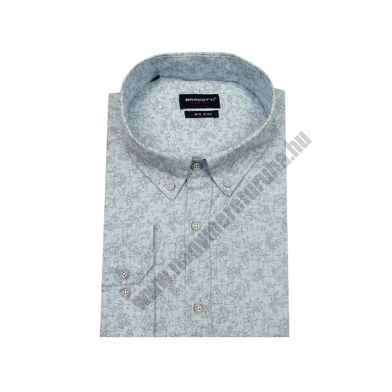10XL világoskék mintás extra nagyméretű férfi ing – rugalmas pamut anyagból